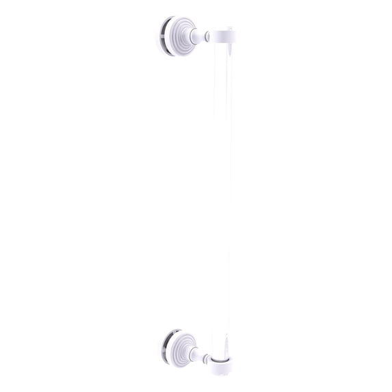 Pacific Grove Collection Single Side Shower Door Pull with Smooth Accents - Matte White / 18 Inch