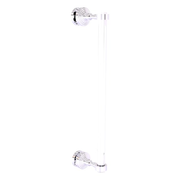 Pacific Grove Collection Single Side Shower Door Pull with Smooth Accents - Polished Chrome / 18 Inch