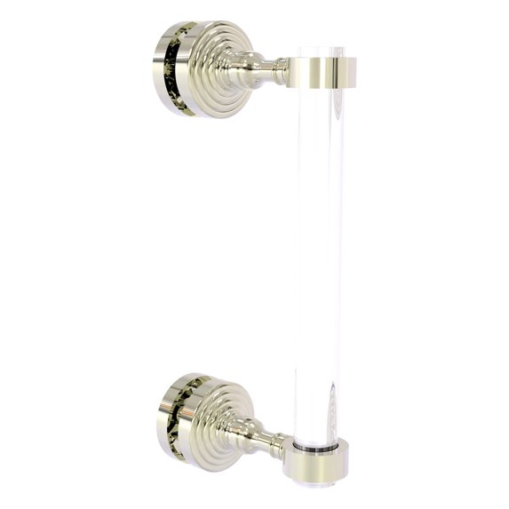 Pacific Grove Collection Single Side Shower Door Pull with Smooth Accents - Polished Nickel / 8 Inch