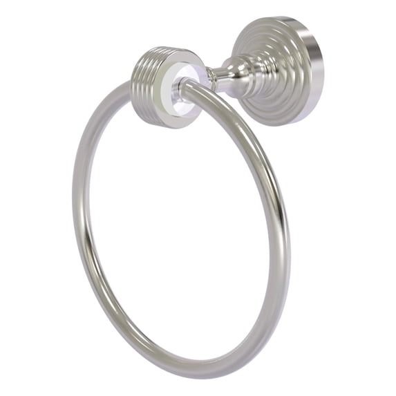 Pacific Grove Collection Towel Ring with Groovy Accents in Satin Nickel