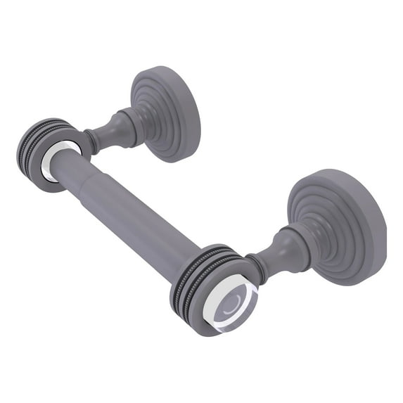 Pacific Grove Collection Two Post Toilet Paper Holder - Matte Gray / Dotted