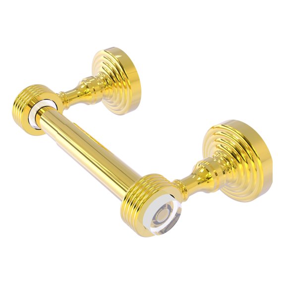 Pacific Grove Collection Two Post Toilet Paper Holder - Polished Brass / Grooved