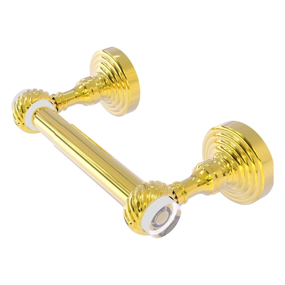 Pacific Grove Collection Two Post Toilet Paper Holder with Twisted Accents in Polished Brass