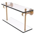 thumbnail image 1 of Pacific Grove Collection Two Tiered Glass Shelf with Twisted Accents - Brushed Bronze / 16 Inch, 1 of 1