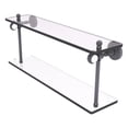 thumbnail image 1 of Pacific Grove Collection Two Tiered Glass Shelf with Twisted Accents - Matte Gray / 22 Inch, 1 of 1