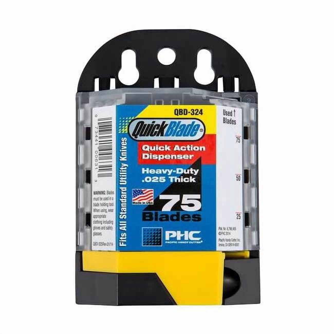 Pacific Handy Cutter Utility Blade w/Dispenser,3 in W,PK75 QBD324