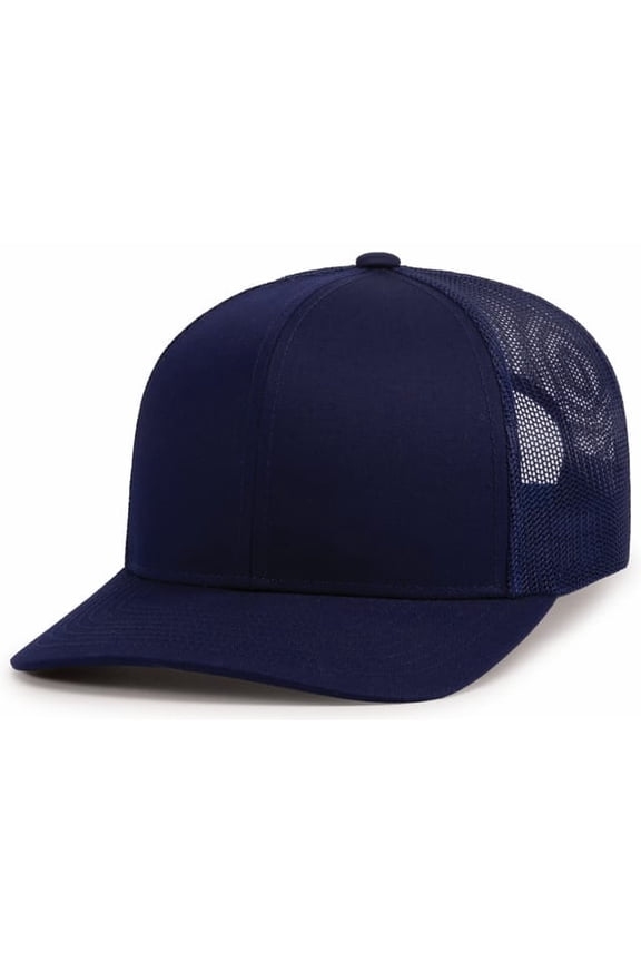 104C Trucker Snapback Cap-True Navy-One Size