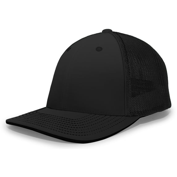 Pacific Headwear 44M Adult Cap Trucker Hat Unisex Black Xs