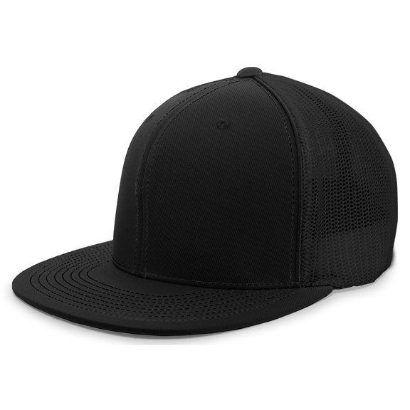 Pacific Headwear 4D5 Adult Cap Trucker Hat Unisex Black Xs