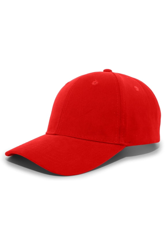 Brushed Cotton Twill Hook-And-Loop Adjustable Cap 101C Red Os