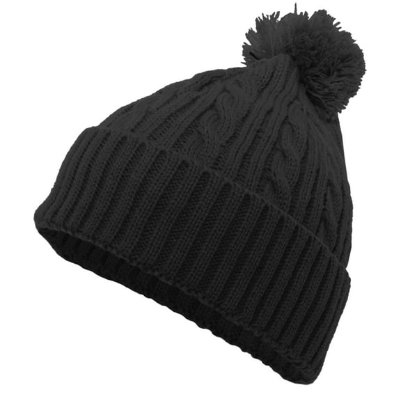 Pacific Headwear Cable Knit Pom-Pom Beanie