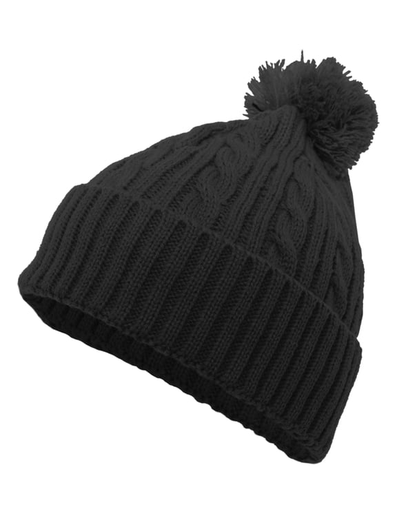 Cable Knit Pom-Pom Beanie