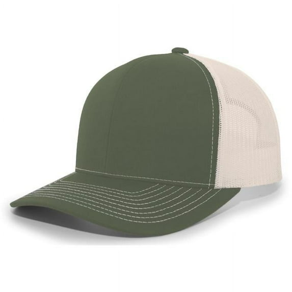 Pacific Headwear Contrast Stitch Trucker Snapback 104S Dark Green/White/Dark Green Os
