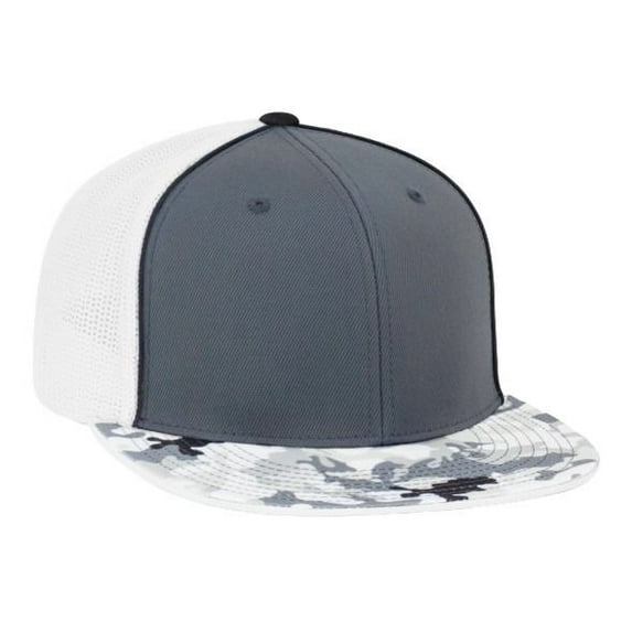 Pacific Headwear D-Series Glamo Trucker Flexfit Cap 4D2 Graphite/White/Navy L/Xl