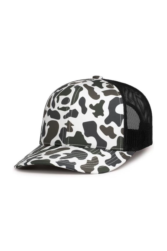 Duck Camo Trucker Snapback Cap, Timberline & Light Charcoal - One Size