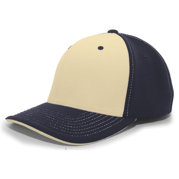 Pacific Headwear M2 Performance Contrast Flexfit Cap 398F Gold/Navy/Navy L/Xl