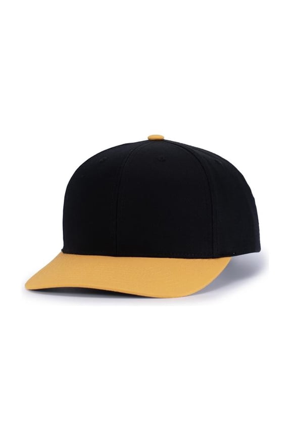 P322.421.ADT Poly & Cotton Snapback Cap, Black & Gold - Adult