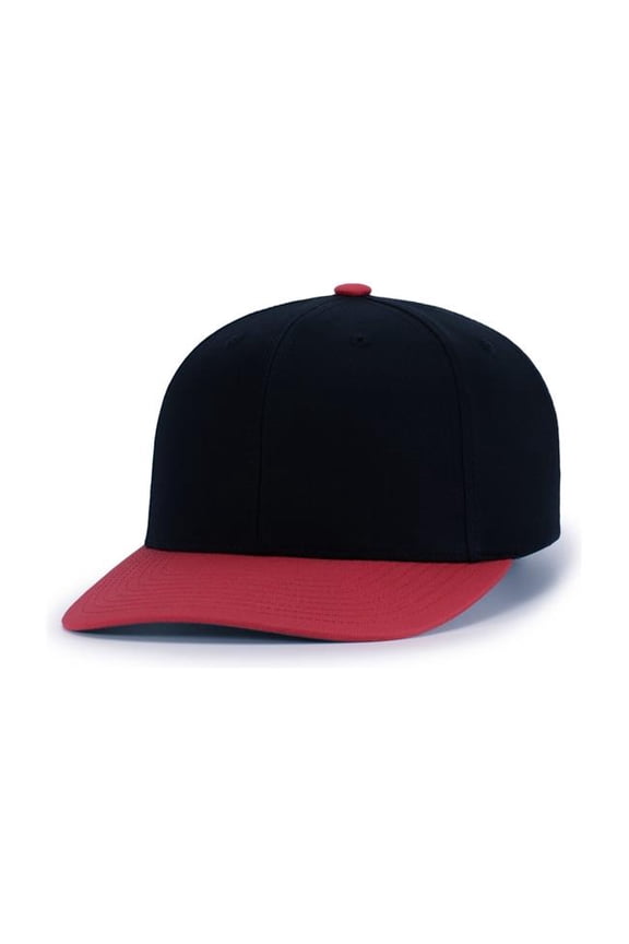 Poly & Cotton Snapback Cap, Black & Red - Adult
