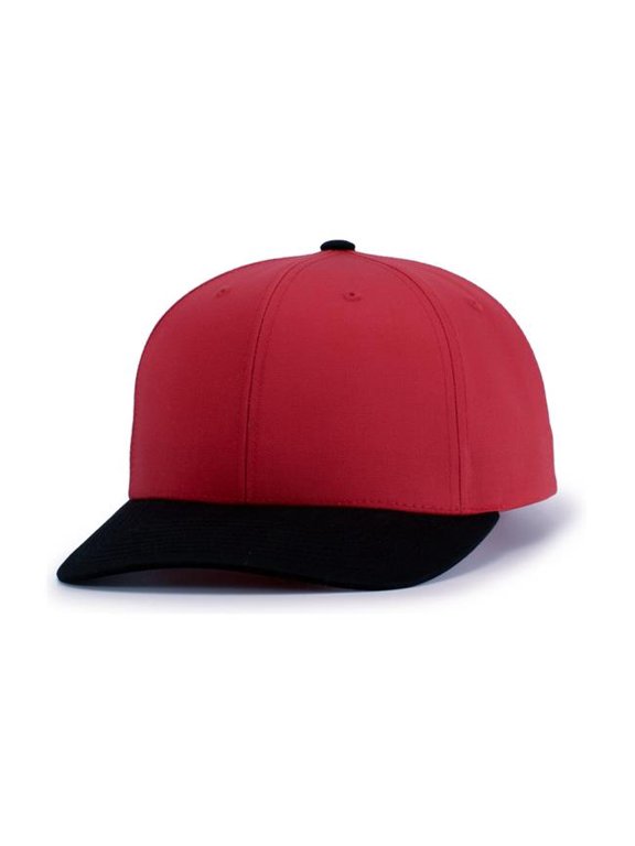 P322.407.ADT Poly & Cotton Snapback Cap, Red & Black - Adult