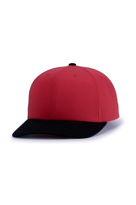 P322.407.ADT Poly & Cotton Snapback Cap, Red & Black - Adult