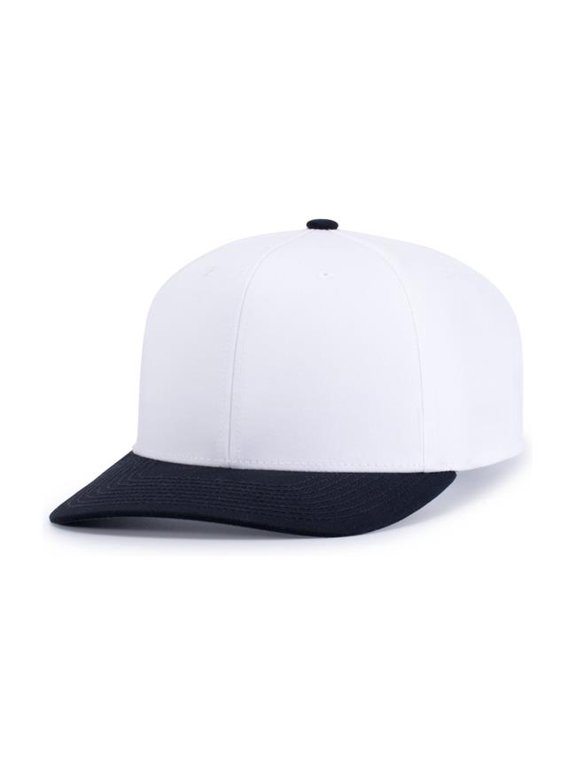 P322.221.ADT Poly & Cotton Snapback Cap, White & Navy - Adult