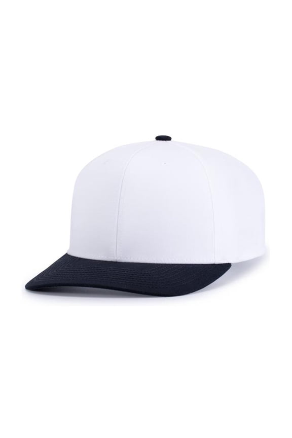P322.221.ADT Poly & Cotton Snapback Cap, White & Navy - Adult