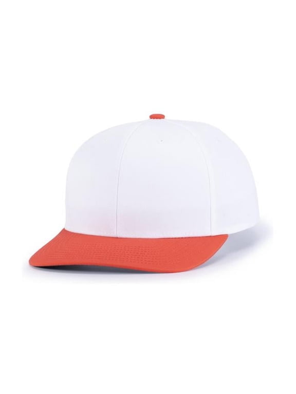 P322.227.ADT Poly & Cotton Snapback Cap, White & Orange - Adult