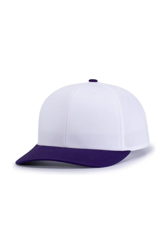 P322.231.ADT Poly & Cotton Snapback Cap, White & Purple - Adult