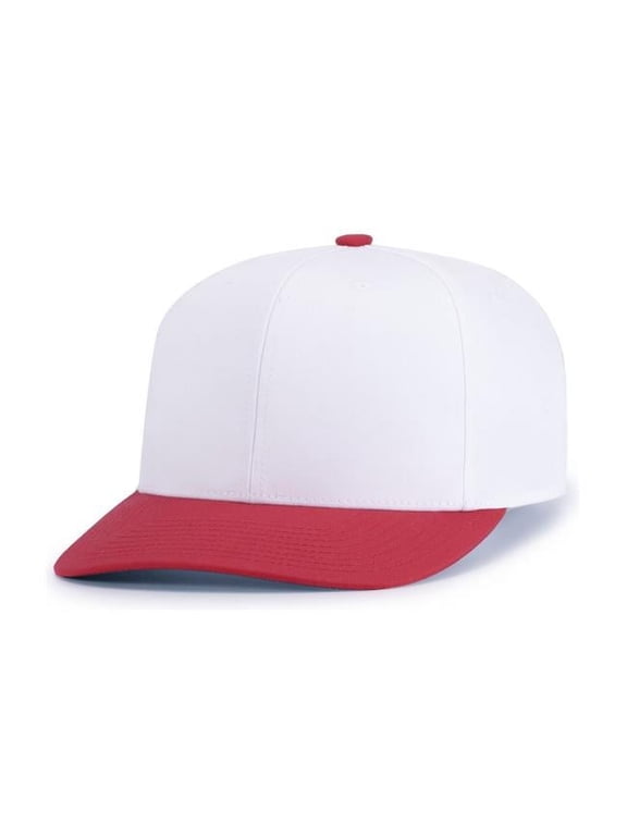 P322.225.ADT Poly & Cotton Snapback Cap, White & Red - Adult