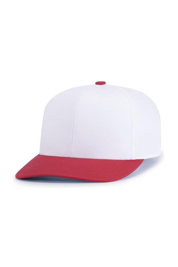 P322.225.ADT Poly & Cotton Snapback Cap, White & Red - Adult
