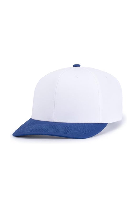 P322.220.YTH Poly & Cotton Snapback Cap, White & Royal - Youth