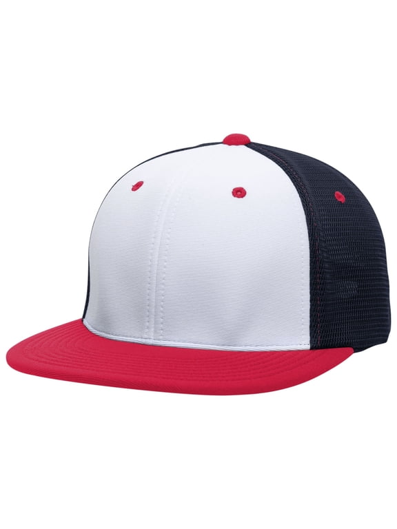 Premium M2 Performance Trucker Flexfit Cap Es341 White/Navy/Gold S/M