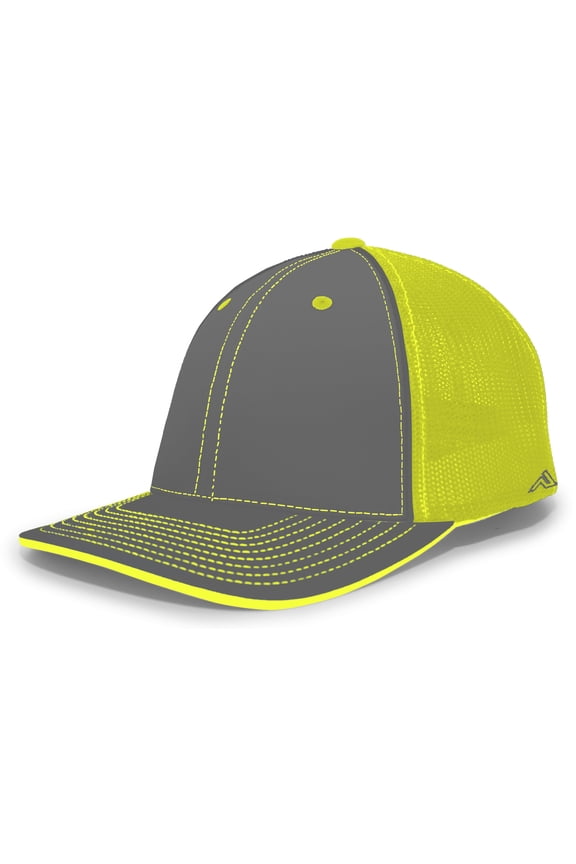 Trucker Flexfit Cap 404M Graphite/Neon Yellow/Graphite S/M