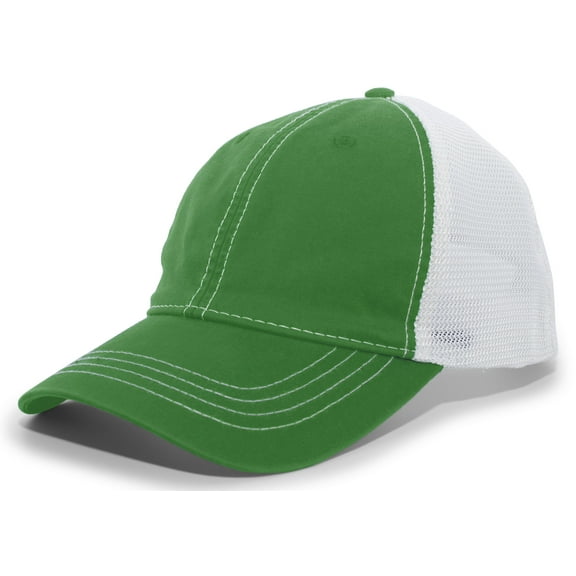 Pacific Headwear Vintage Trucker Snapback Cap V67 Kelly/White/Kelly Os