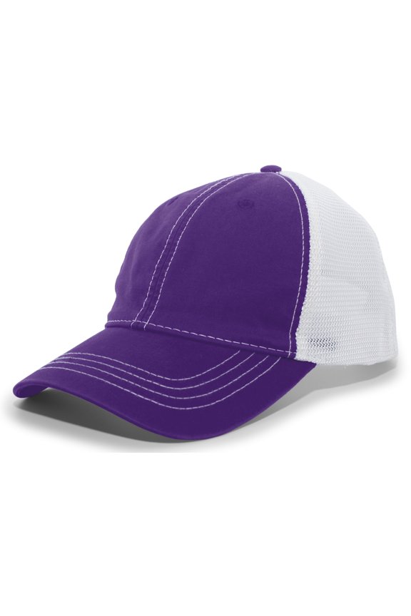 Vintage Trucker Snapback Cap V67 Purple/White/Purple Os
