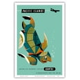 thumbnail image 1 of Pacific Islands - Qantas Airways - Green Sea Turtle - Vintage Airline Travel Poster by Harry Rogers c.1960s - Master Art Print (Unframed) 12in x 18in, 1 of 4