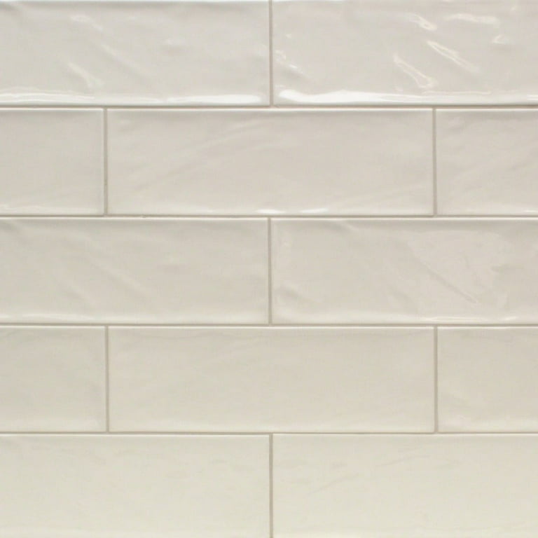 Pacific White 4 in. x 12 in. Polished Ceramic Subway Wall Tile (33 Pieces 10.76 Sq. Ft. / Box) Pacific White 4 in. x 12 in. Polished Ceramic Subway Wall Tile (33 Pieces 10.76 Sq. Ft. / Box)