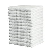 Pacific Linens 16x27-Inch Hand Towels 24 Bulk Pack White, Super Absorbant 100% Cotton, Gym-Spa-Beauty Salon Towels, Bathroom, Kitchen