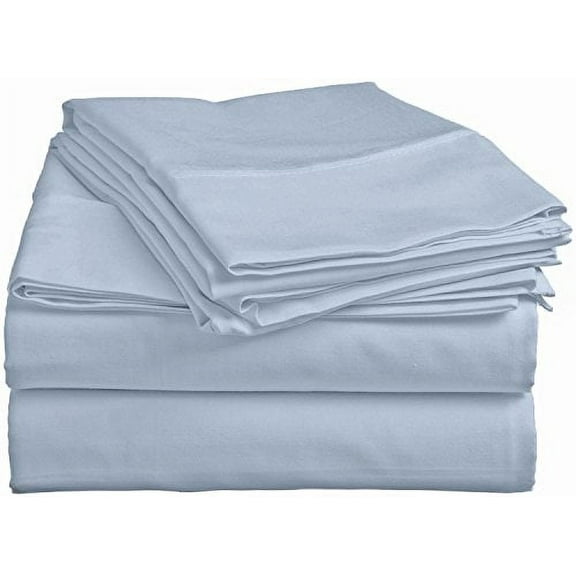Pacific Linens 4-Piece King Size Bed Sheet Set | Deep Pocket | Poly Cotton Blend | Wrinkle & Fade Resistant | 300 Thread Count | Sky Blue