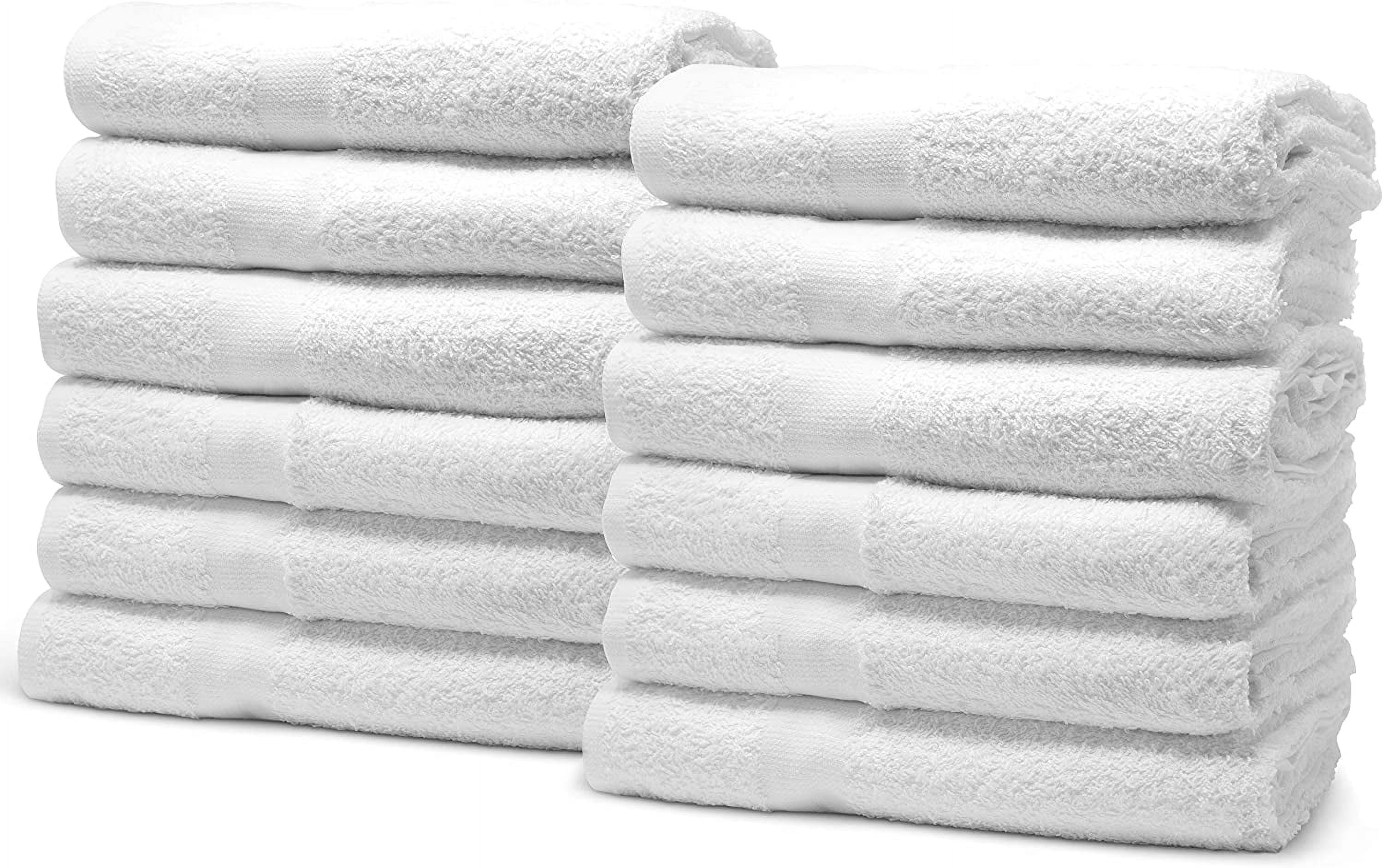 Pacific Linens Absorbent Cotton Bath Towels Set - 22 x 44 inch, Multipack, Durable, Versatile, 24 White