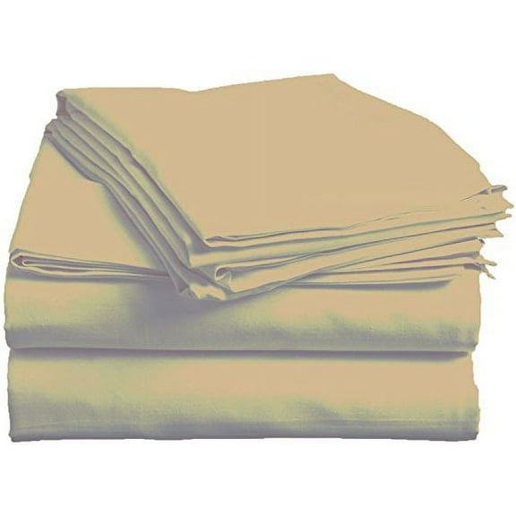 Pacific Linens Bed Sheet Set Deep Pocket Comfort | Poly Cotton Blend | Hypoallergenic, Wrinkle, Fade&Stain Resistant | 300 Thread Count | 3 Piece | Twin Size | Khaki