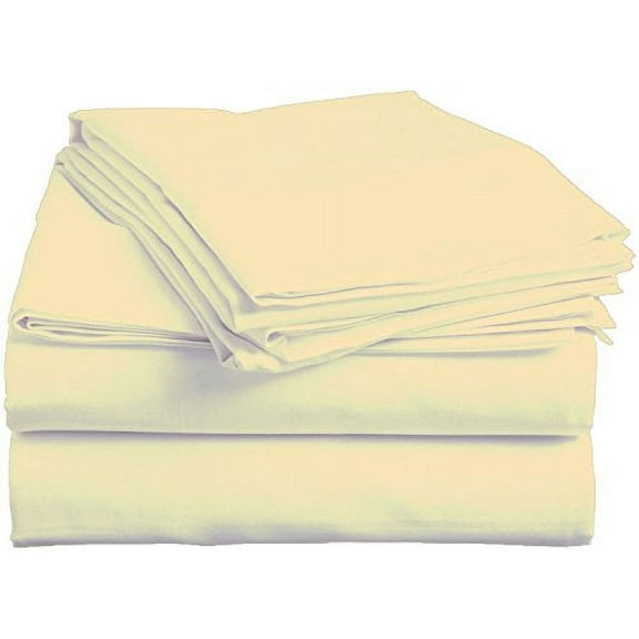 Pacific Linens Cal King Bed Sheet Set | Poly-Cotton Blend | Hypoallergenic | Wrinkle & Fade Resistant | Ivory