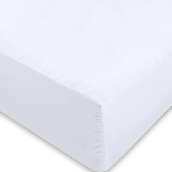 Pacific Linens California King Bed Mattress Comfort Durable Cotton Fitted Sheet, White