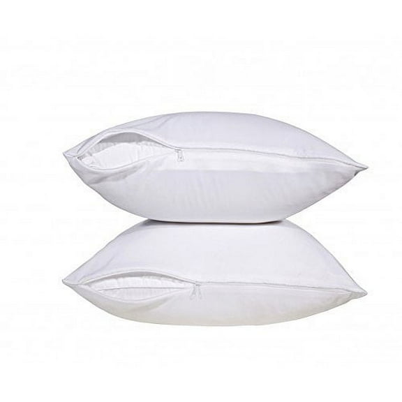 Pacific Linens Cotton Touch Zippered Pillow Protectors, Queen, 2 Pack - Durability, Protection, Comfort