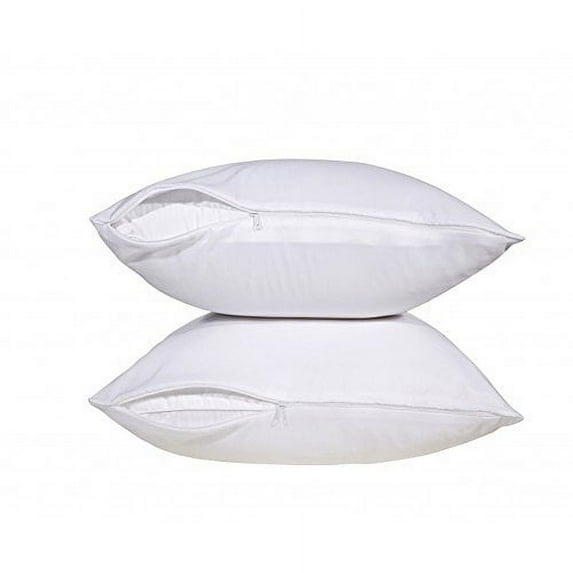 Pacific Linens Cotton Touch Zippered Pillow Protectors, Queen, 2 Pack - Durability, Protection, Comfort