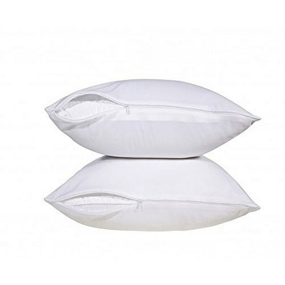 Pacific Linens Cotton Touch Zippered Pillow Protector, Standard Size, 2 Pack