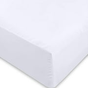 Pacific Linens Queen Fitted Sheet, Soft Breathable Durable Poly-Cotton, 1800 Thread Count, Fade Resistant