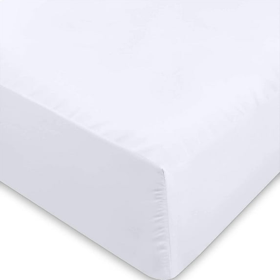 Pacific Linens Queen Fitted Sheet, Soft Breathable Durable Poly-Cotton, 1800 Thread Count, Fade Resistant