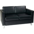 thumbnail image 1 of Pacific LoveSeat Sofa In Black Faux Leather, 1 of 4
