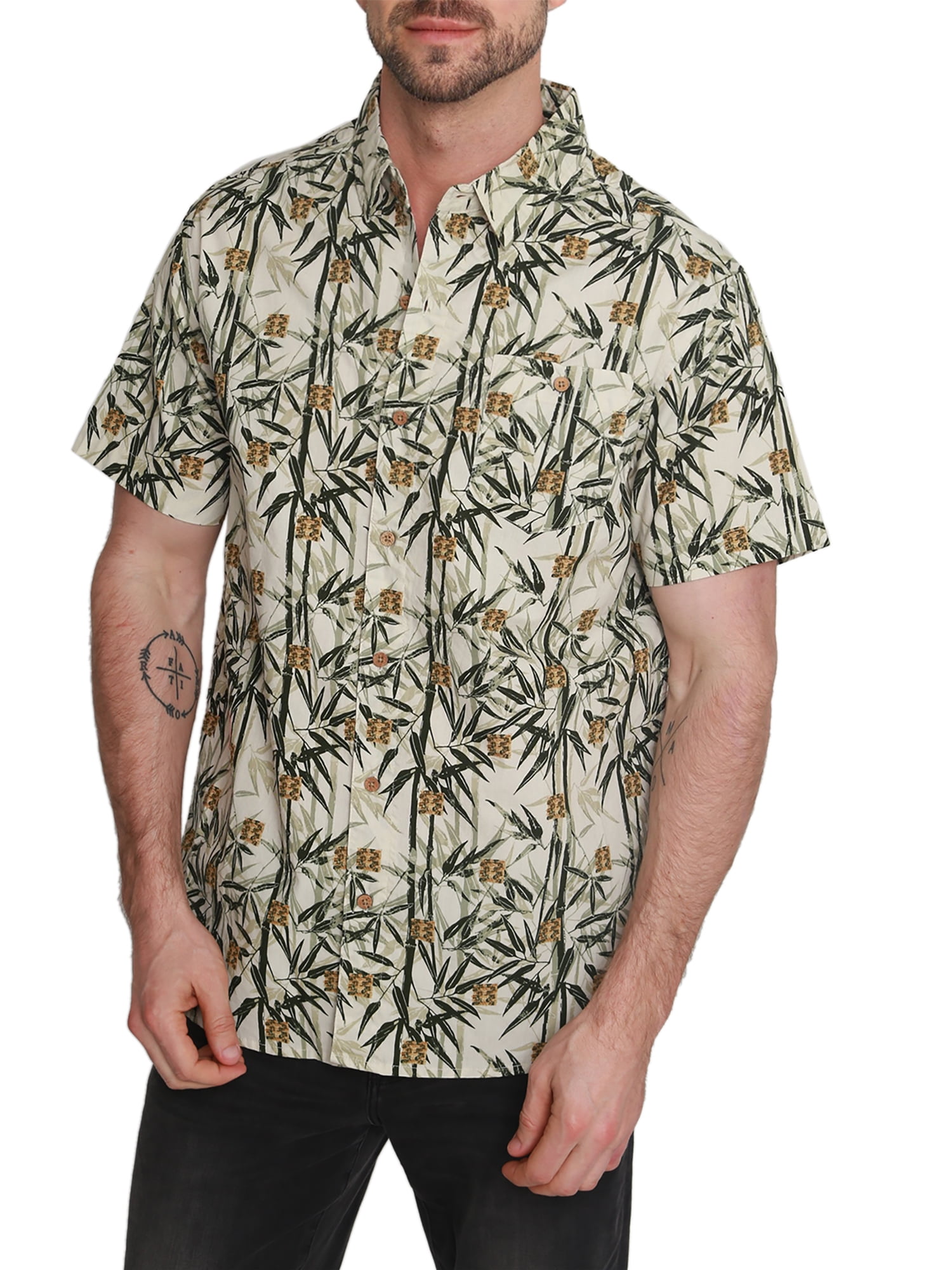 Pacific Marlin Hawaiian Woven Button-Up Cotton Shirt (Men's)